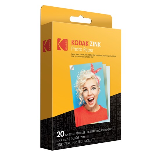 Kodak; kodak Zink Photo Paper 2x3", Zink Paper Compatible with Kodak Smile, Kodak Step and Printomatic; Category:Artist Photo & Inkjet Paper; Image:1